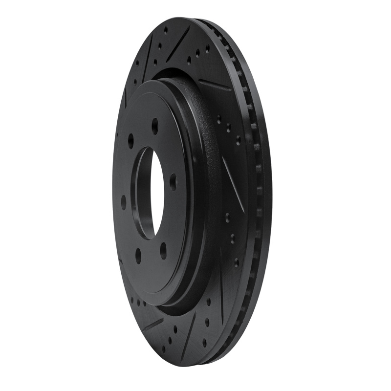 Ford F-150 Brake Rotor (1) - Rear Left - R1 Concepts - Drilled & Slotted - Black - `15-`17